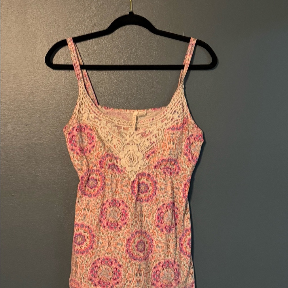 Red Camel Floral Lace Camisole